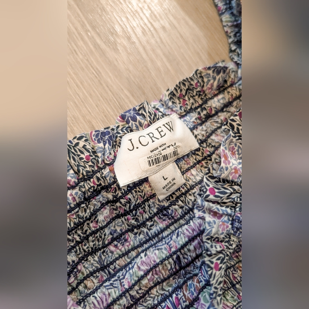 Women's Liberty x JCrew Floral Smocked Peplum Top Size Large EUC! - Picture 3 of 8